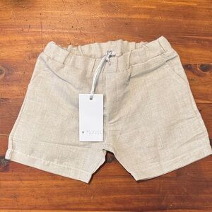Nanán Beige Linen Shorts